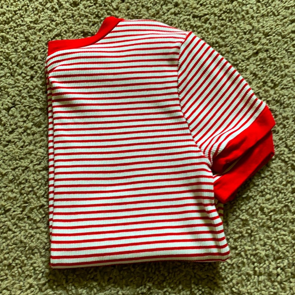 Red and white crop top